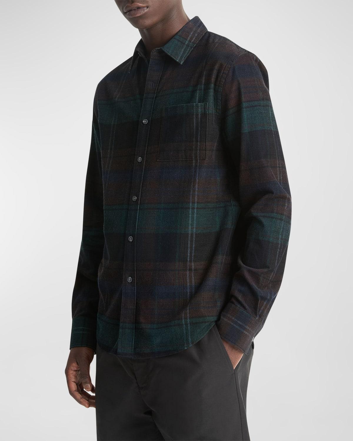 Mens Sierra Checked Cotton Corduroy Shirt Product Image