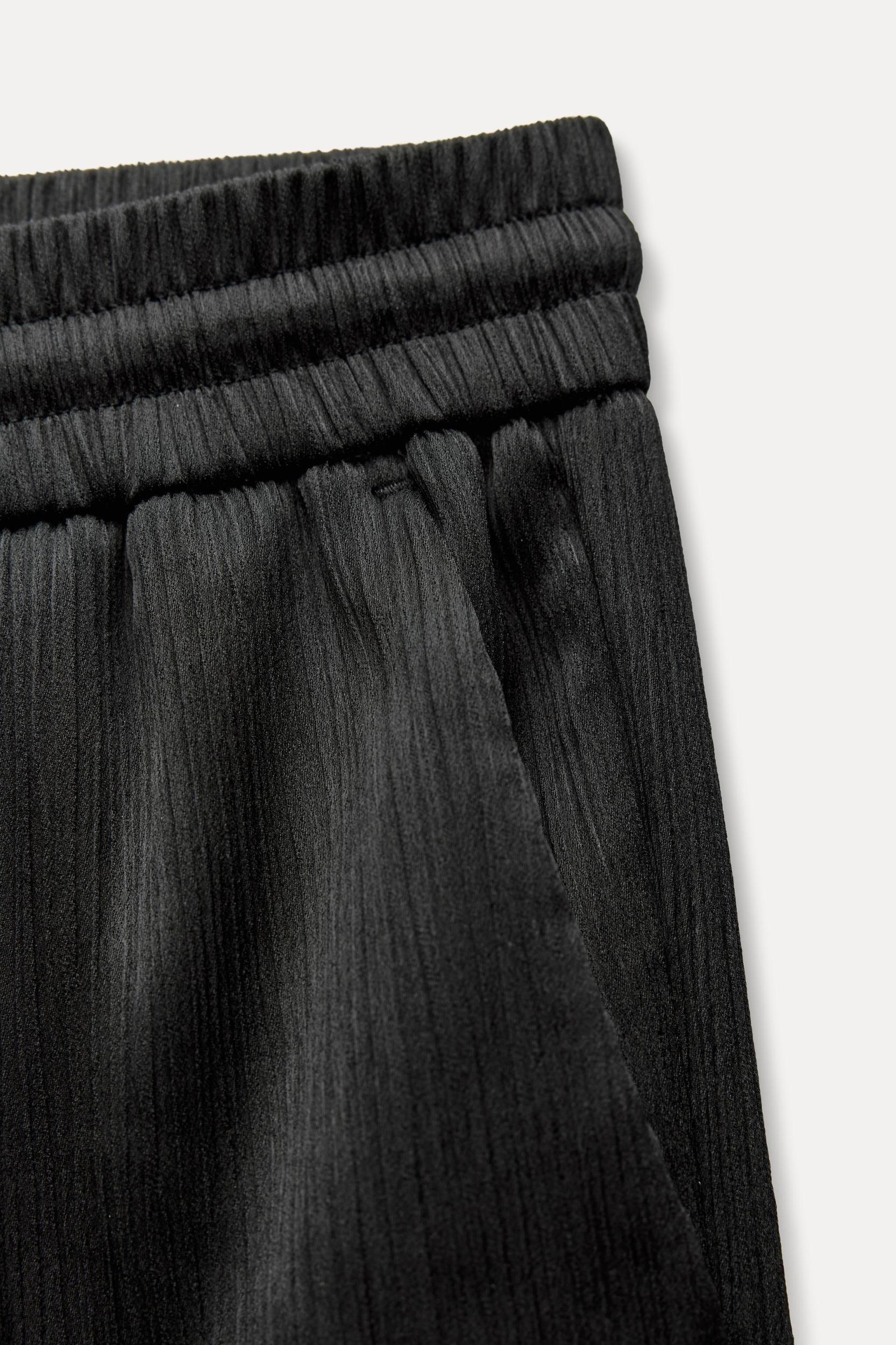 WRINKLED EFFECT WIDE LEG PANTS Product Image