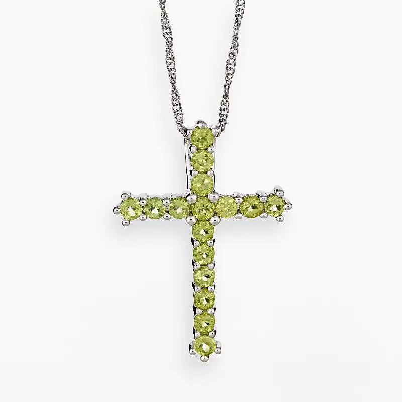 Celebration Gems Sterling Silver Citrine Cross Pendant, Women's, Size: 18", Orange Product Image