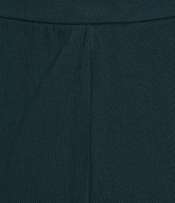 Eileen Fisher Plus Size Crinkle Knit Jersey Wide Leg Pull-On Pants Product Image