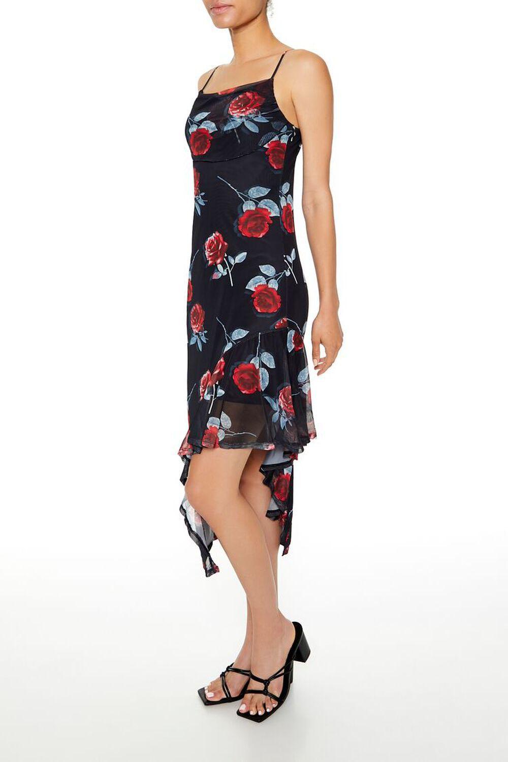 Ruffle Rose Print Midi Dress | Forever 21 Product Image