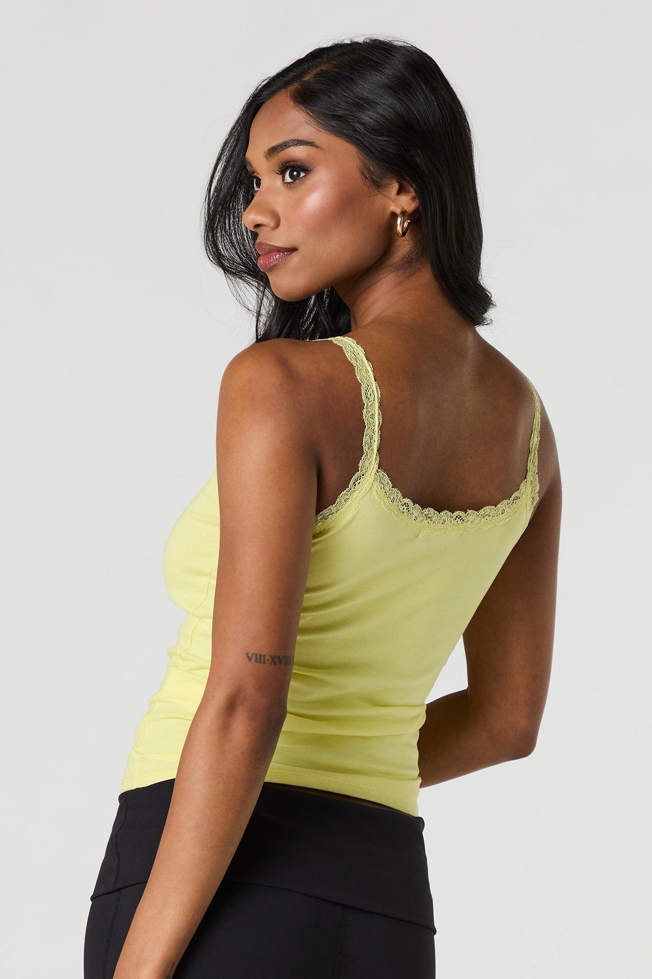 Scoop Neck Lace Trim Tank Female Product Image