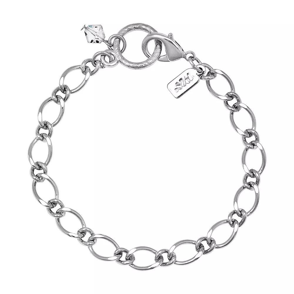 1928 Silver Tone Charm Holder Bracelet, Womens Product Image