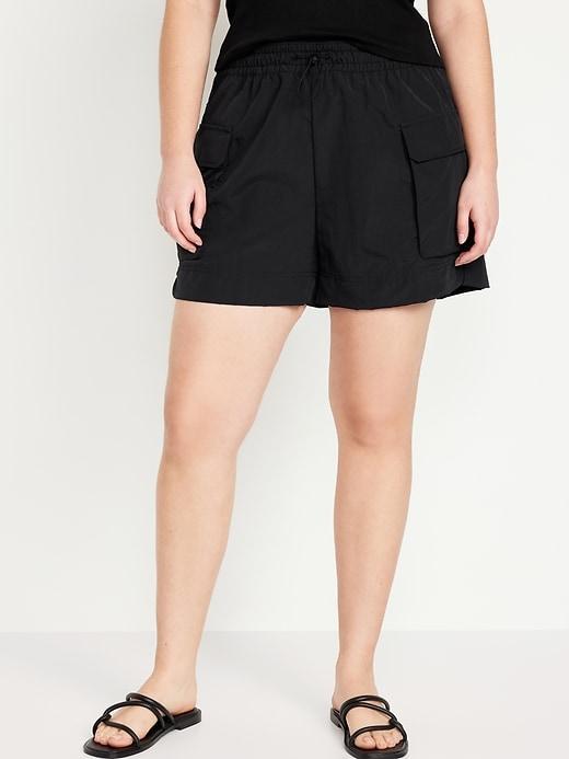 High-Waisted Cargo Utility Shorts -- 5-inch inseam Product Image