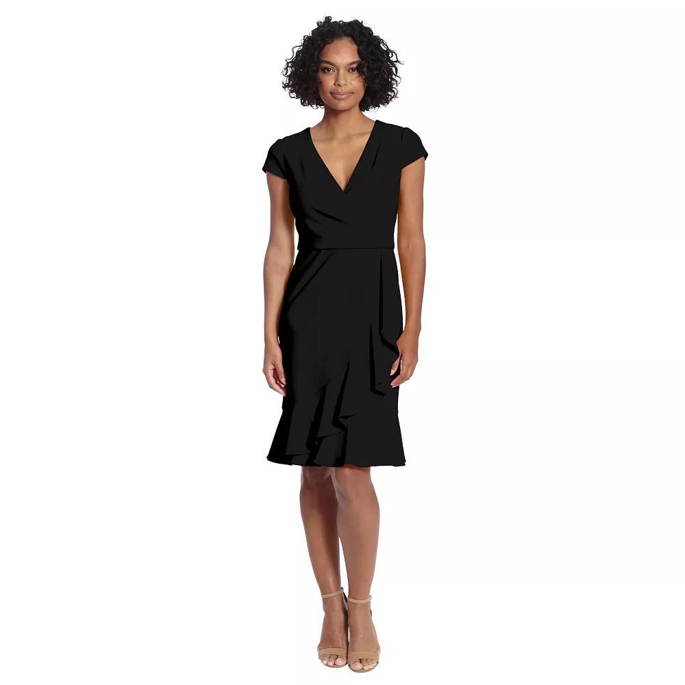 Women's London Times Cascade Ruffle Faux-Wrap Dress, Size: 16, Red Product Image