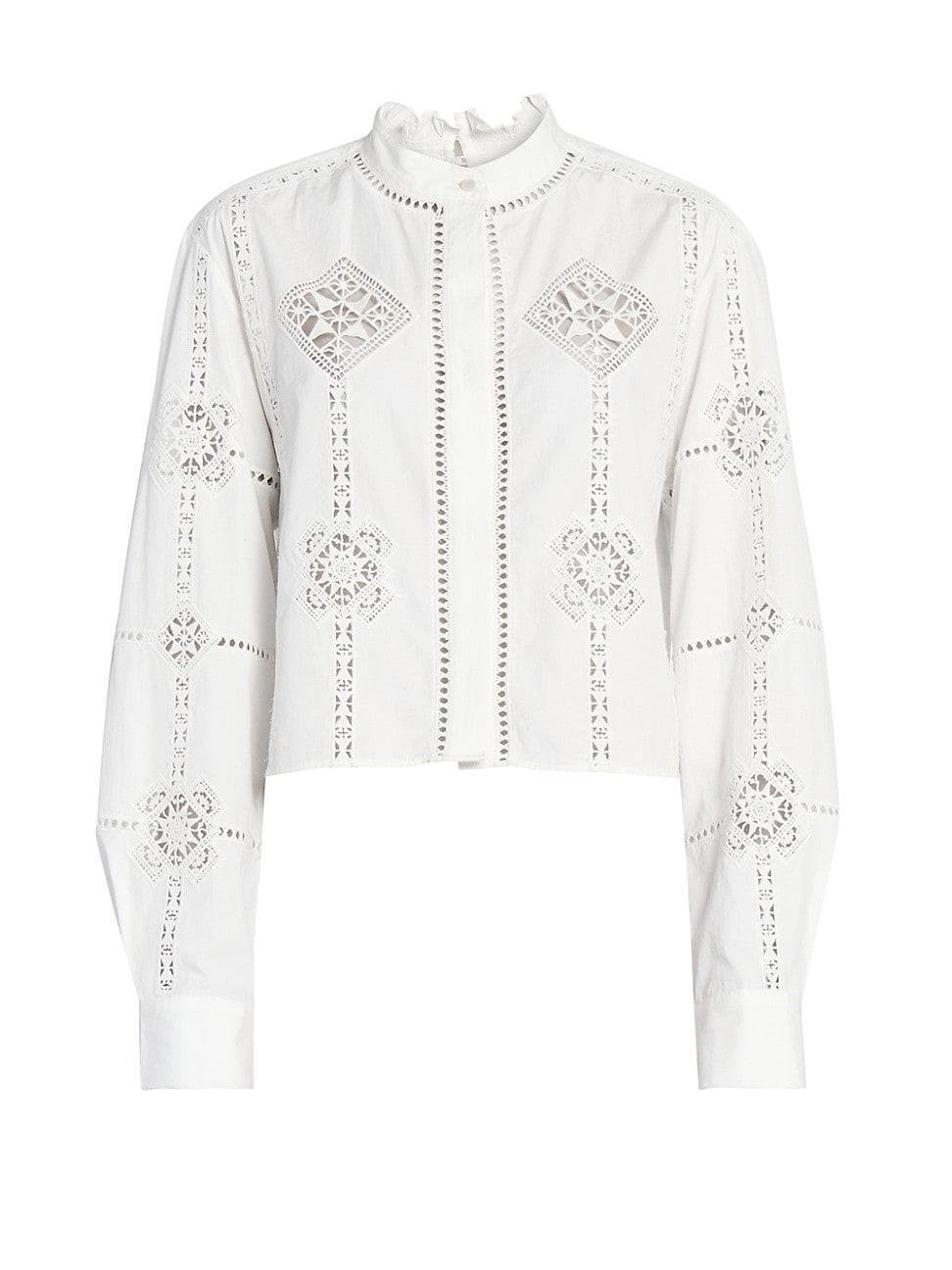 Womens Serena Embroidered Cotton Blouse Product Image