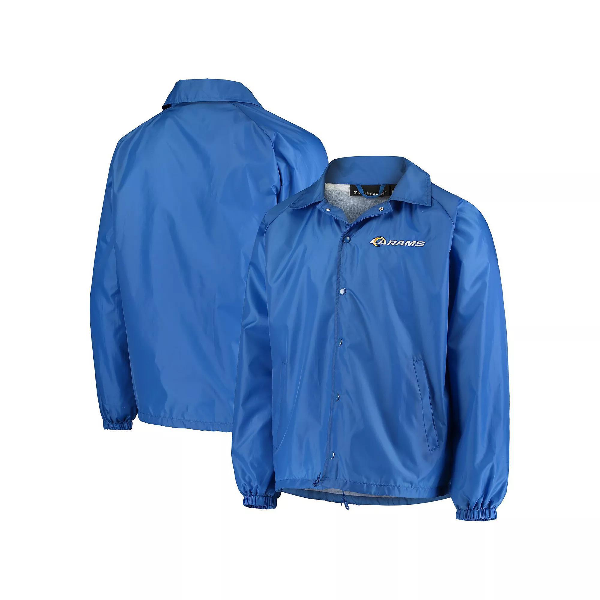 Men's Royal Los Angeles Rams Coaches Classic Raglan Full-Snap Windbreaker Jacket, Size: Small, Blue Product Image