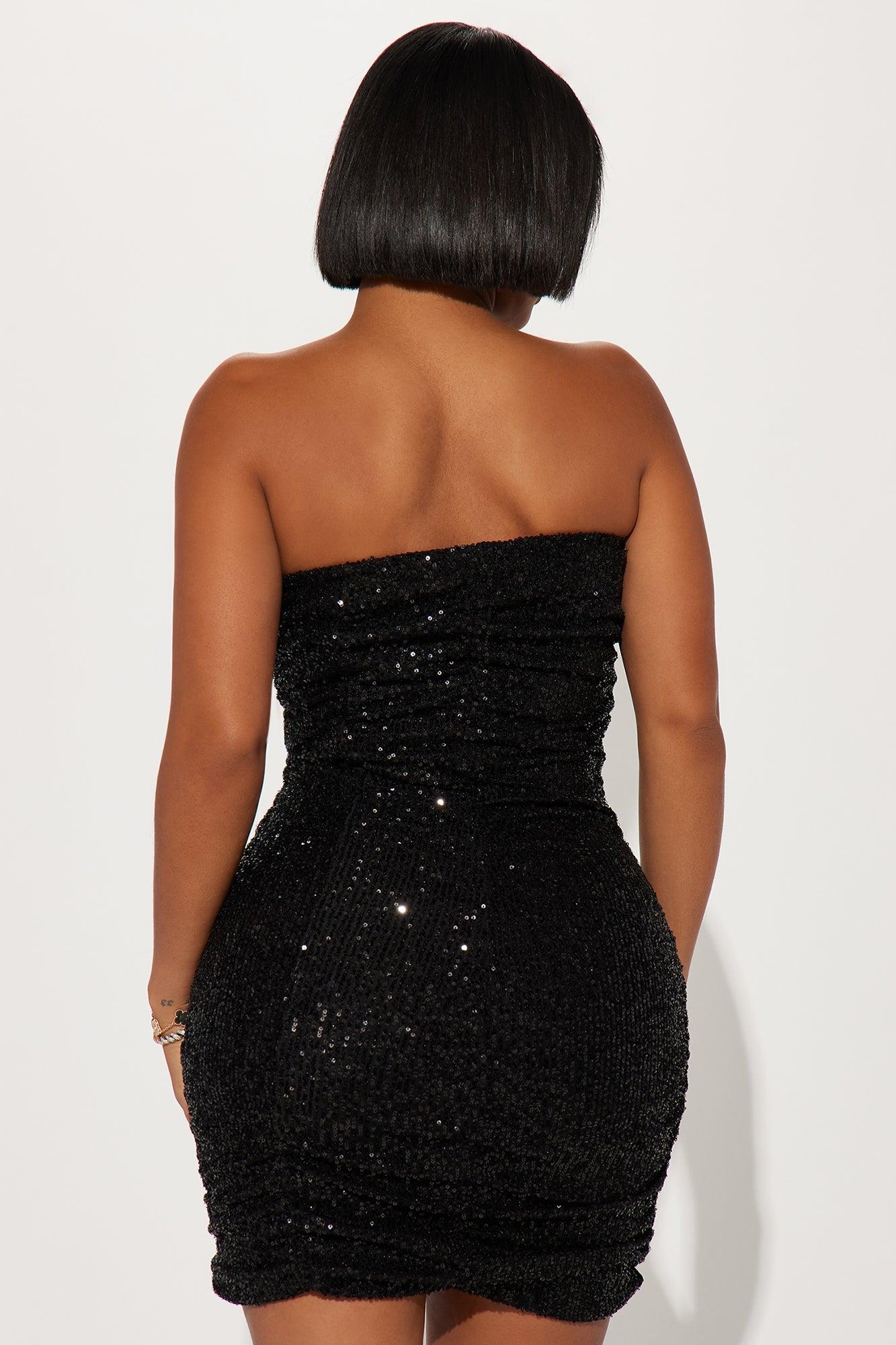 Katy Sequin Mini Dress - Black Product Image