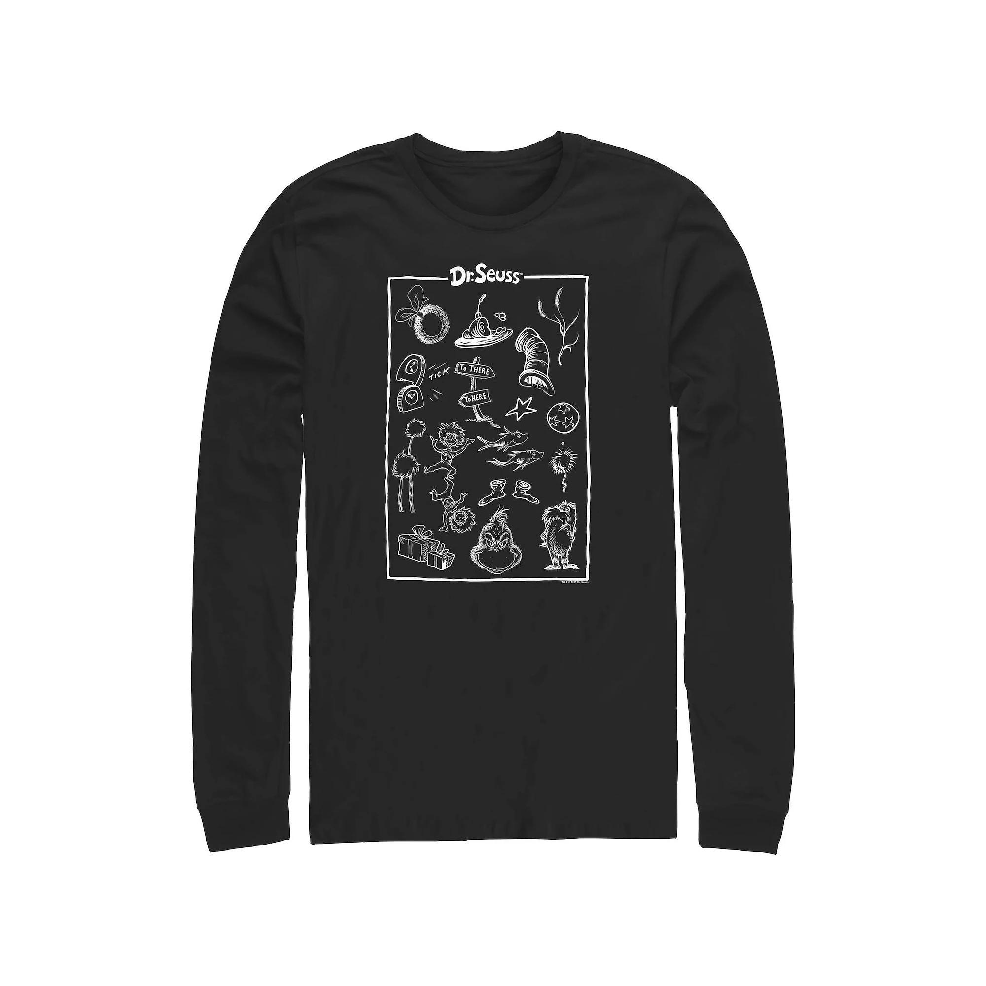 Big & Tall Dr. Seuss Collection Long Sleeve Graphic Tee, Men's, Size: 3XL Tall, Black Product Image