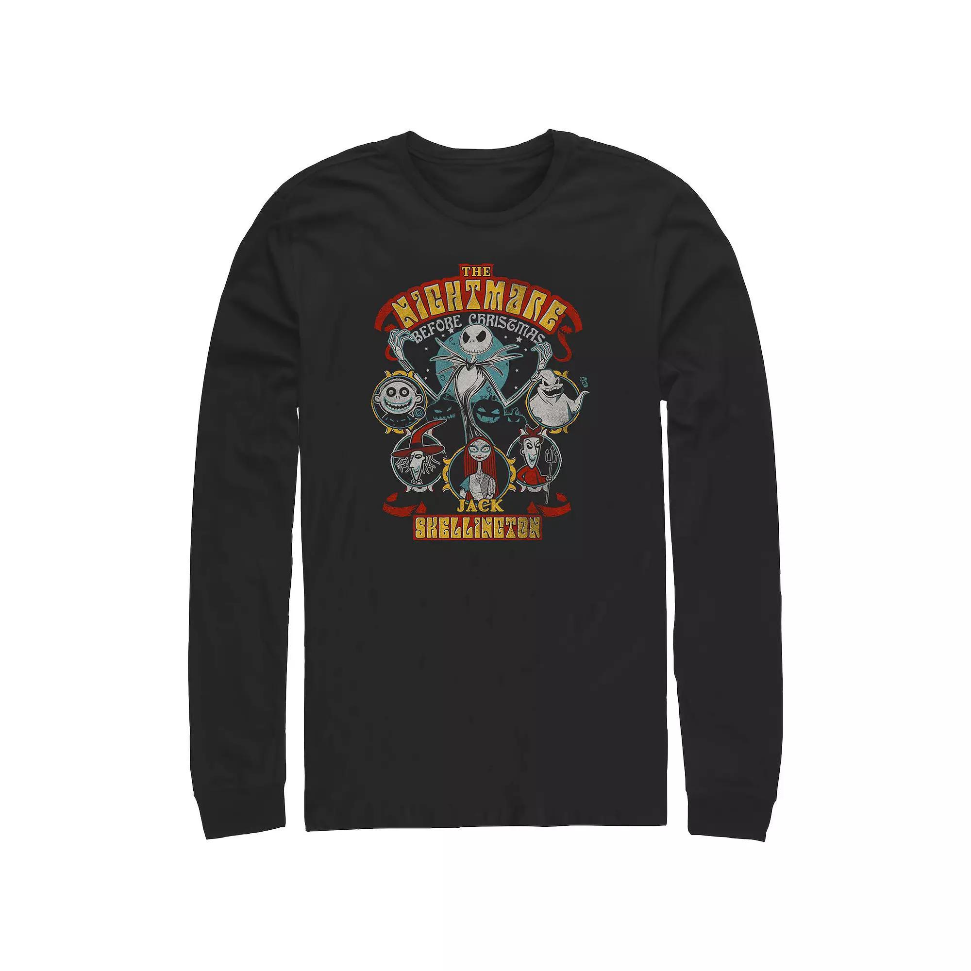 Disney's The Nightmare Before Christmas Lineup Long Sleeve Men's Graphic Tee, Size: 5XB, Black Product Image