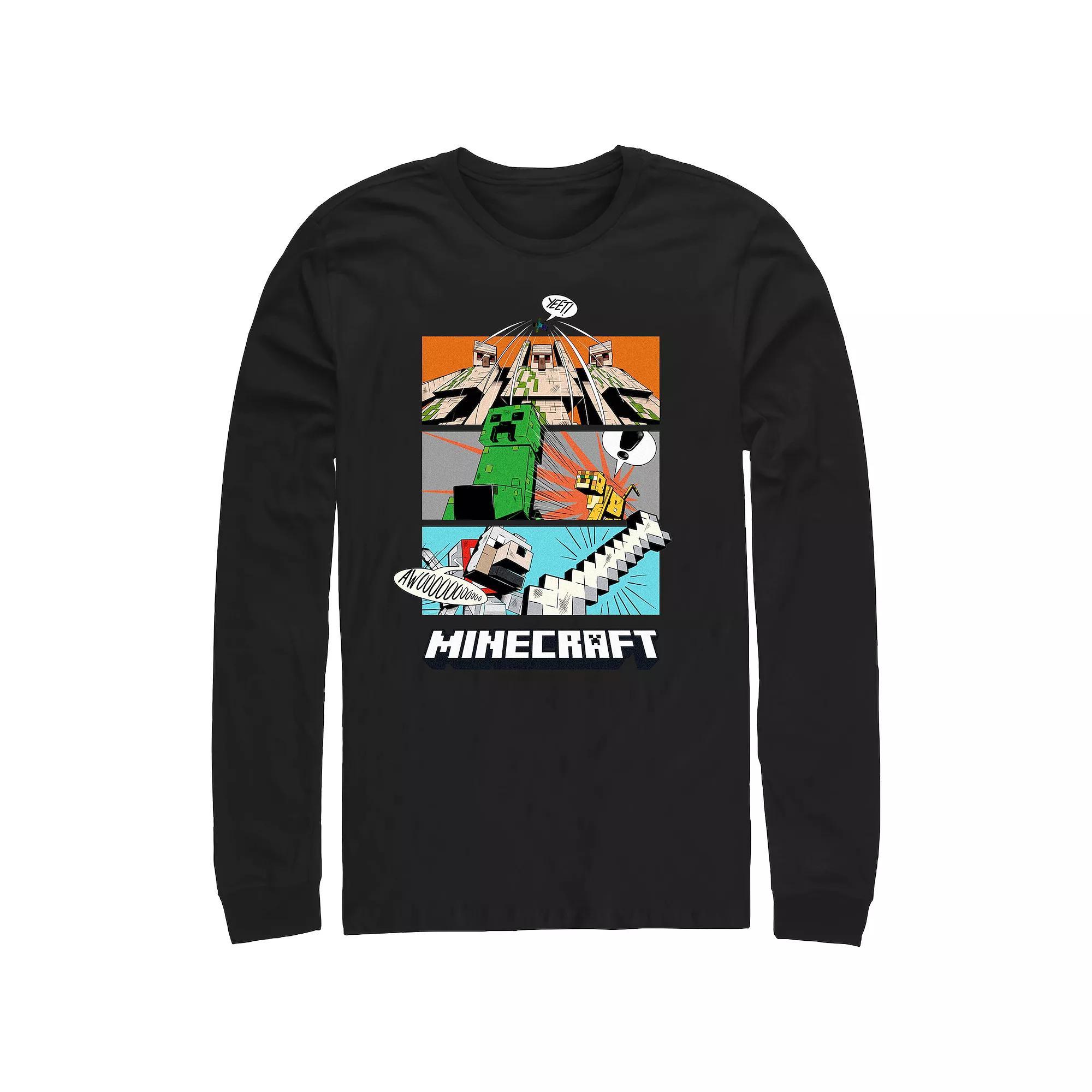 Mens Minecraft Scenes Panel Graphic Tee Product Image