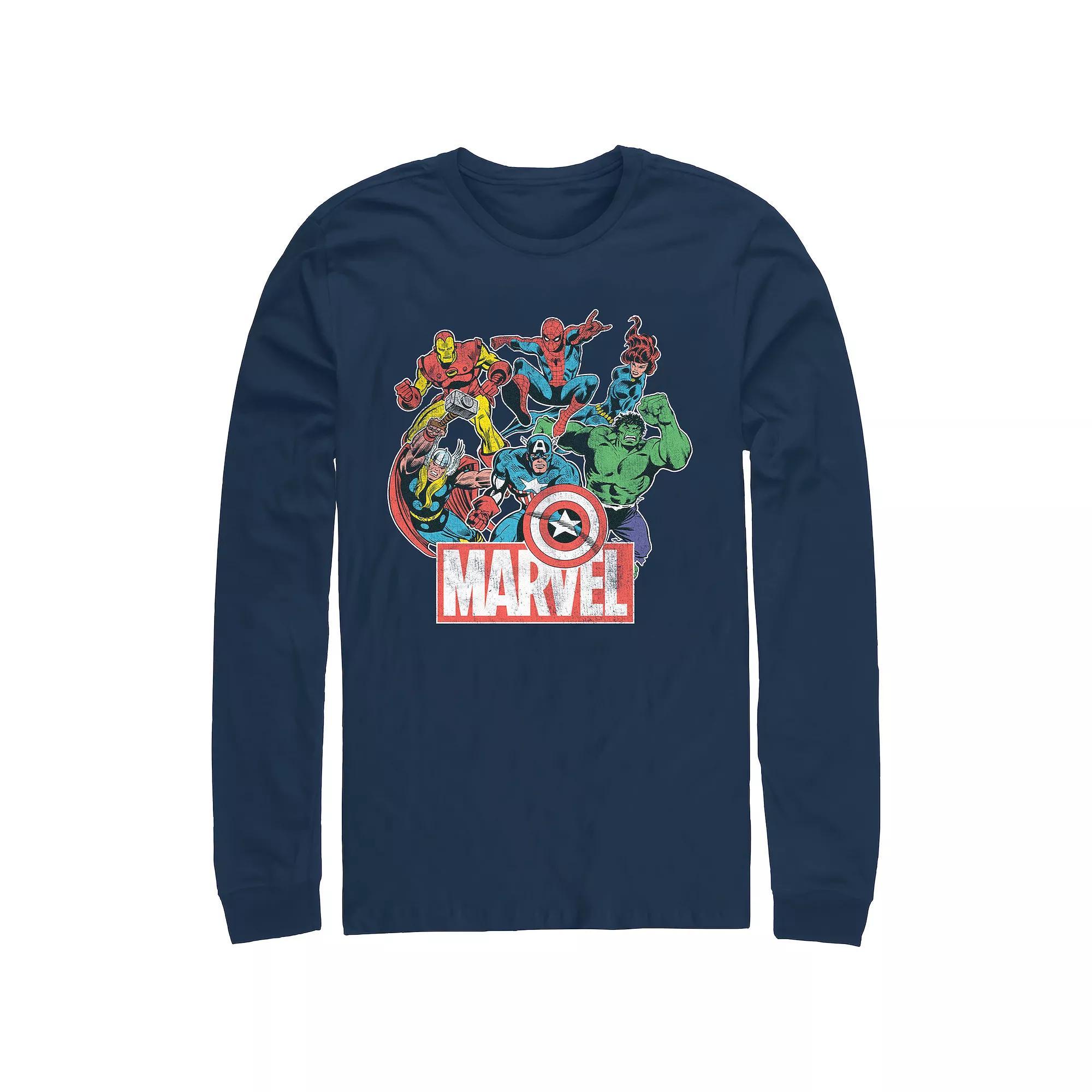 Men's Marvel Heroes Of Today Graphic Tee, Size: Large, Blue Product Image