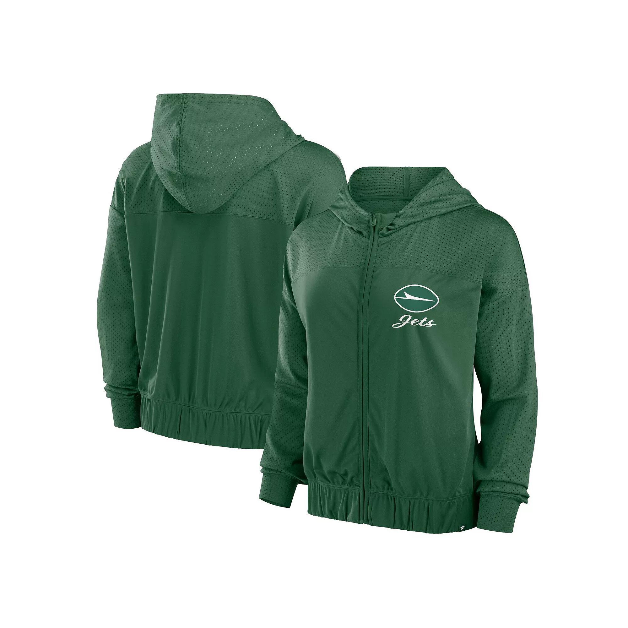 Women's Fanatics Green New York Jets Script Lock Full-Zip Hoodie, Size: 3XL Product Image