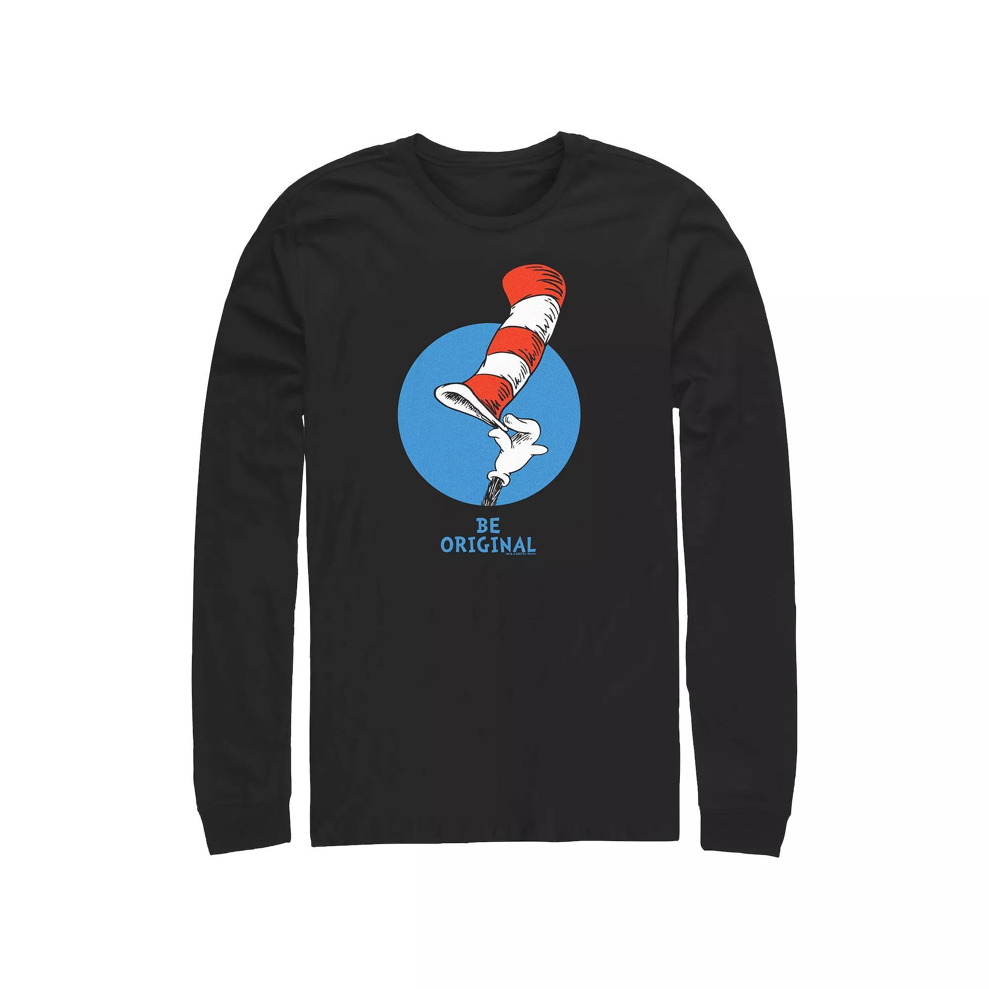 Men's Dr. Seuss Be Original Long Sleeve Graphic Tee, Size: Small, Black Product Image