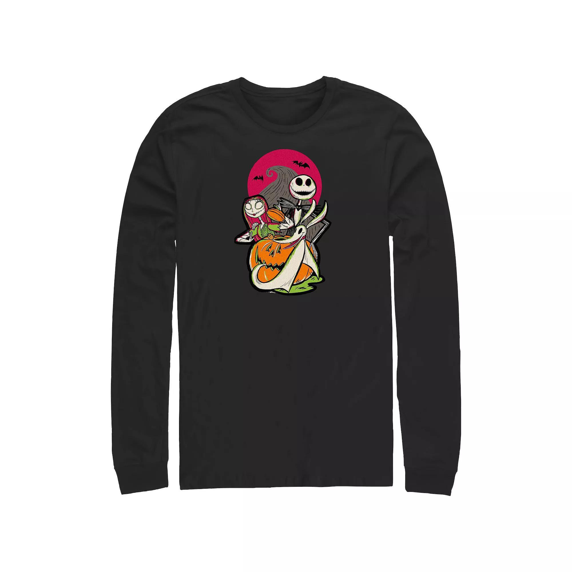 Disney's Hundred The Nightmare Before Christmas Long Sleeve Men's Graphic Tee, Size: 4XB, Black Product Image