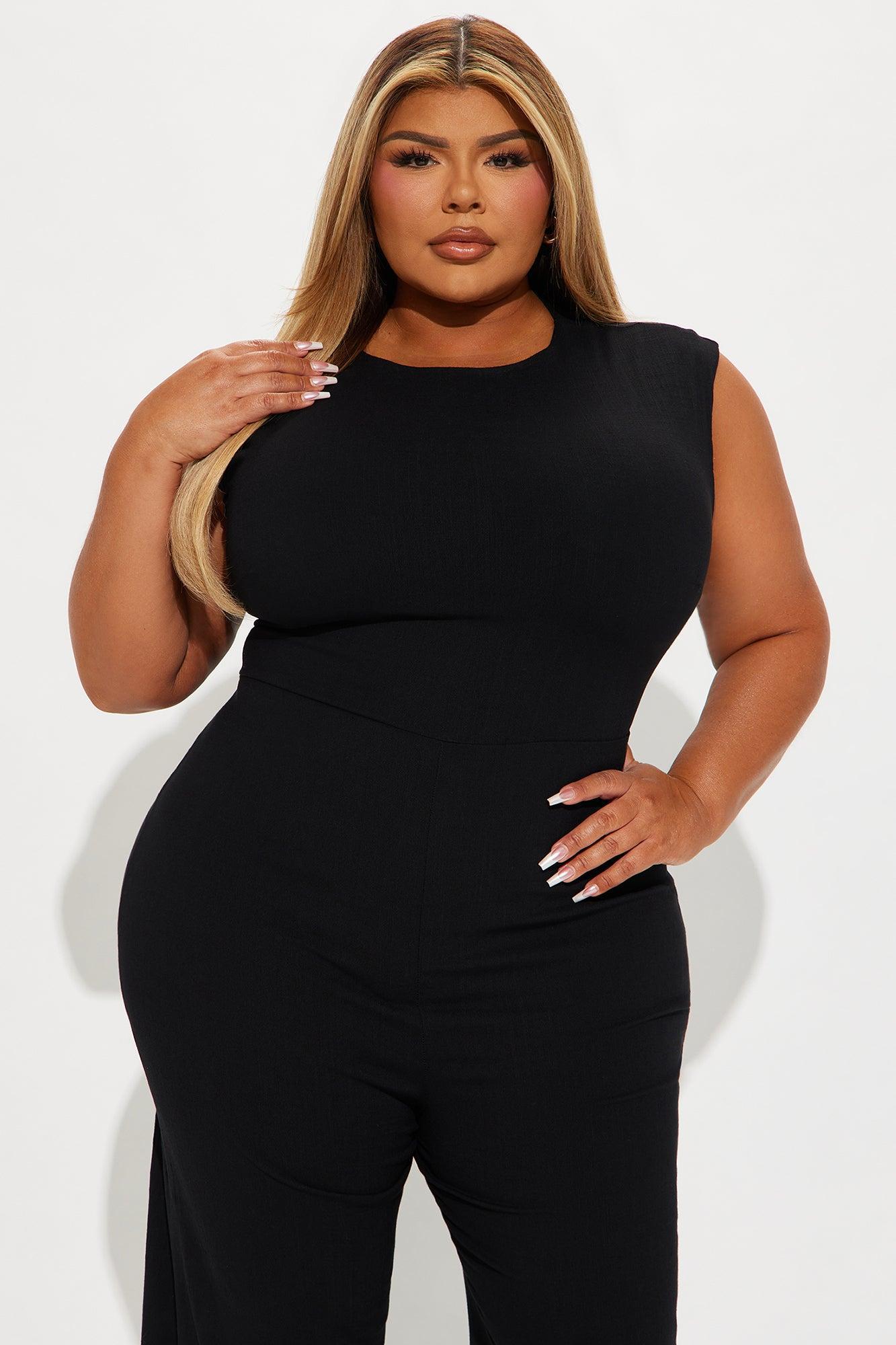 Celeste Stretch Linen Jumpsuit - Black Product Image