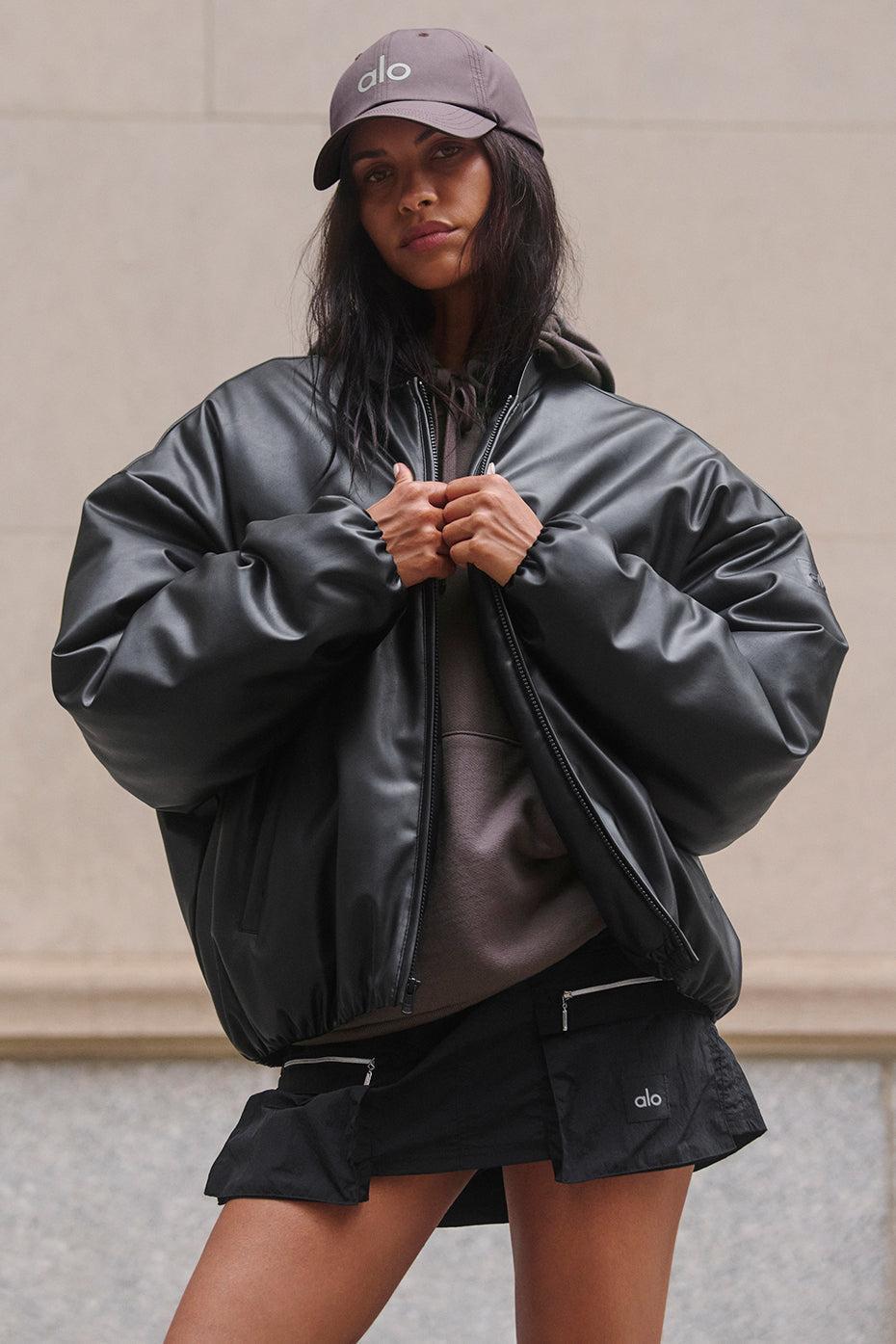 Faux Leather Premier Bomber - Black Female Product Image