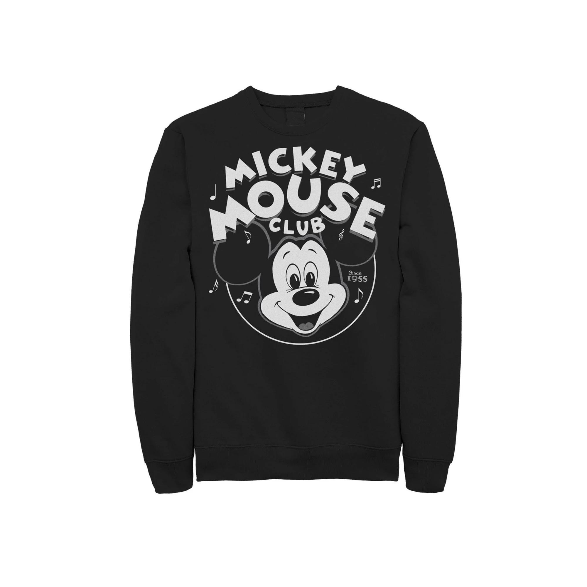 Disney's Mickey Mouse Big & Tall 100 Years Mickey Club Badge Graphic Fleece, Men's, Size: 3XL Tall, Black Product Image