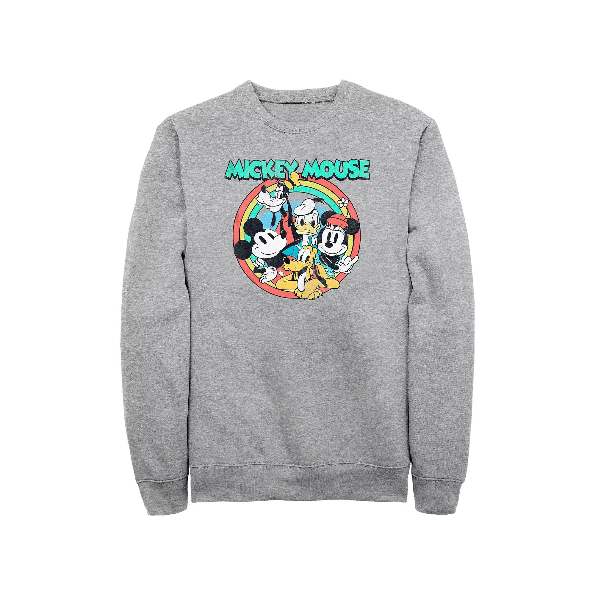 Disney's Mickey Mouse And His Friends Men's Graphic Fleece, Size: Large, Athletic Grey Product Image