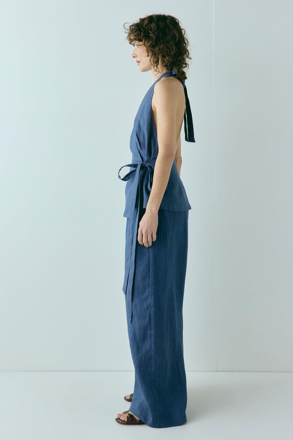 Raya Linen Pants Navy Product Image