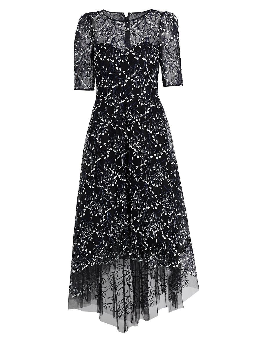3D Lace High-Low Cocktail Dress Product Image