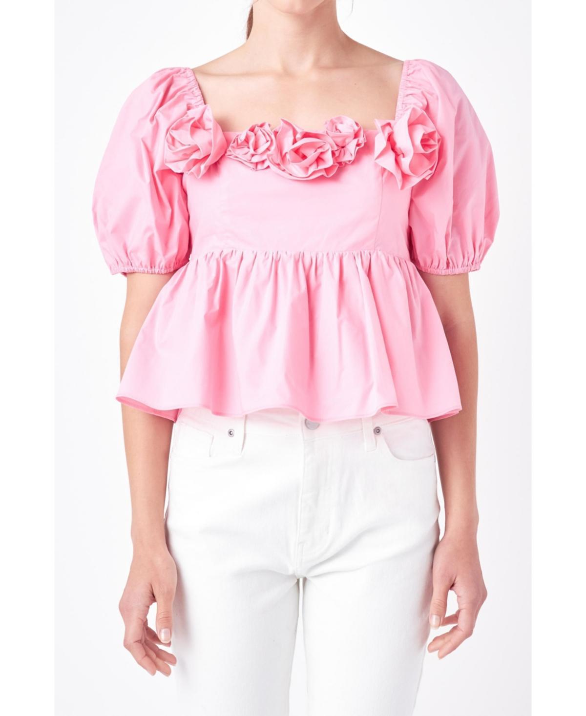 English Factory Poplin Corsage Top Women's Clothing Product Image