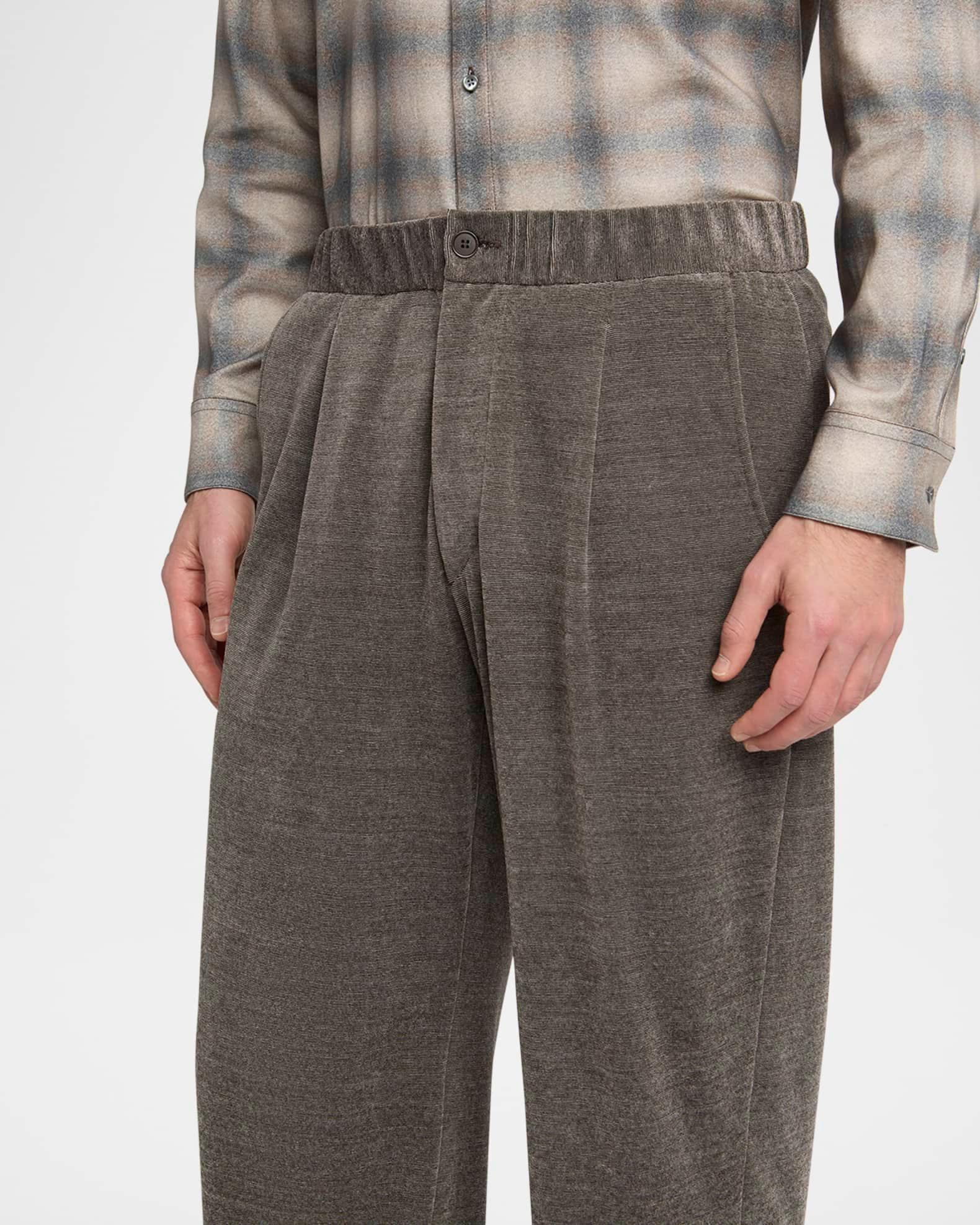 Men's Heathered Chenille Relaxed Pleated Pants Product Image