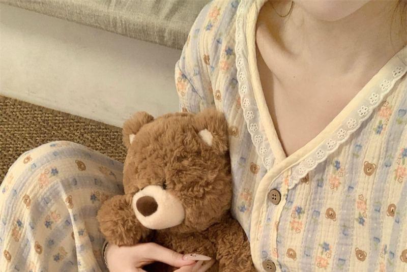 Floral Print Pajama Set Product Image