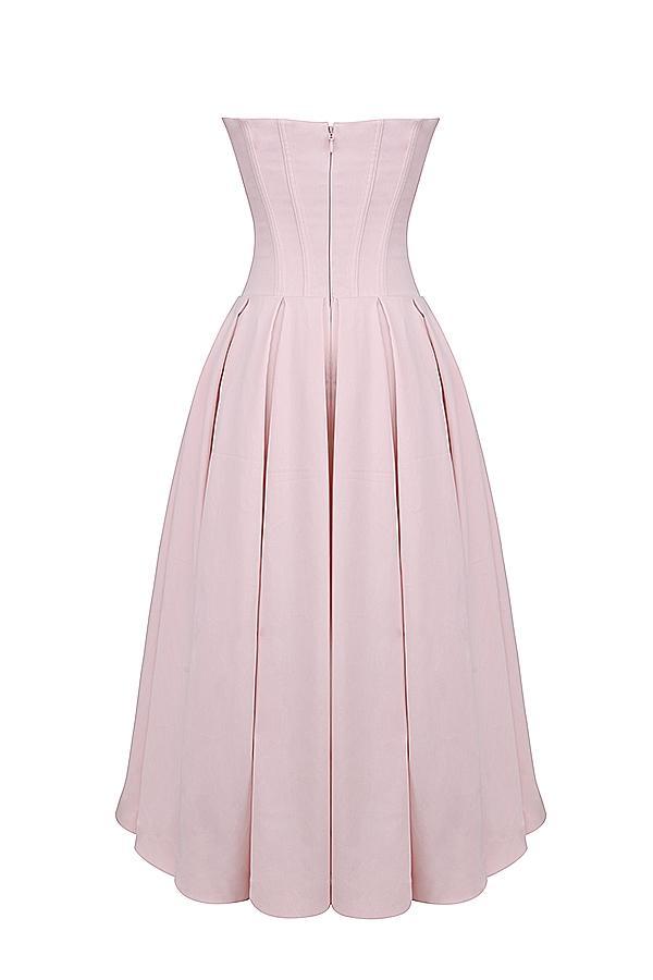 Lady Ballerina Pink Strapless Midi Dress Product Image