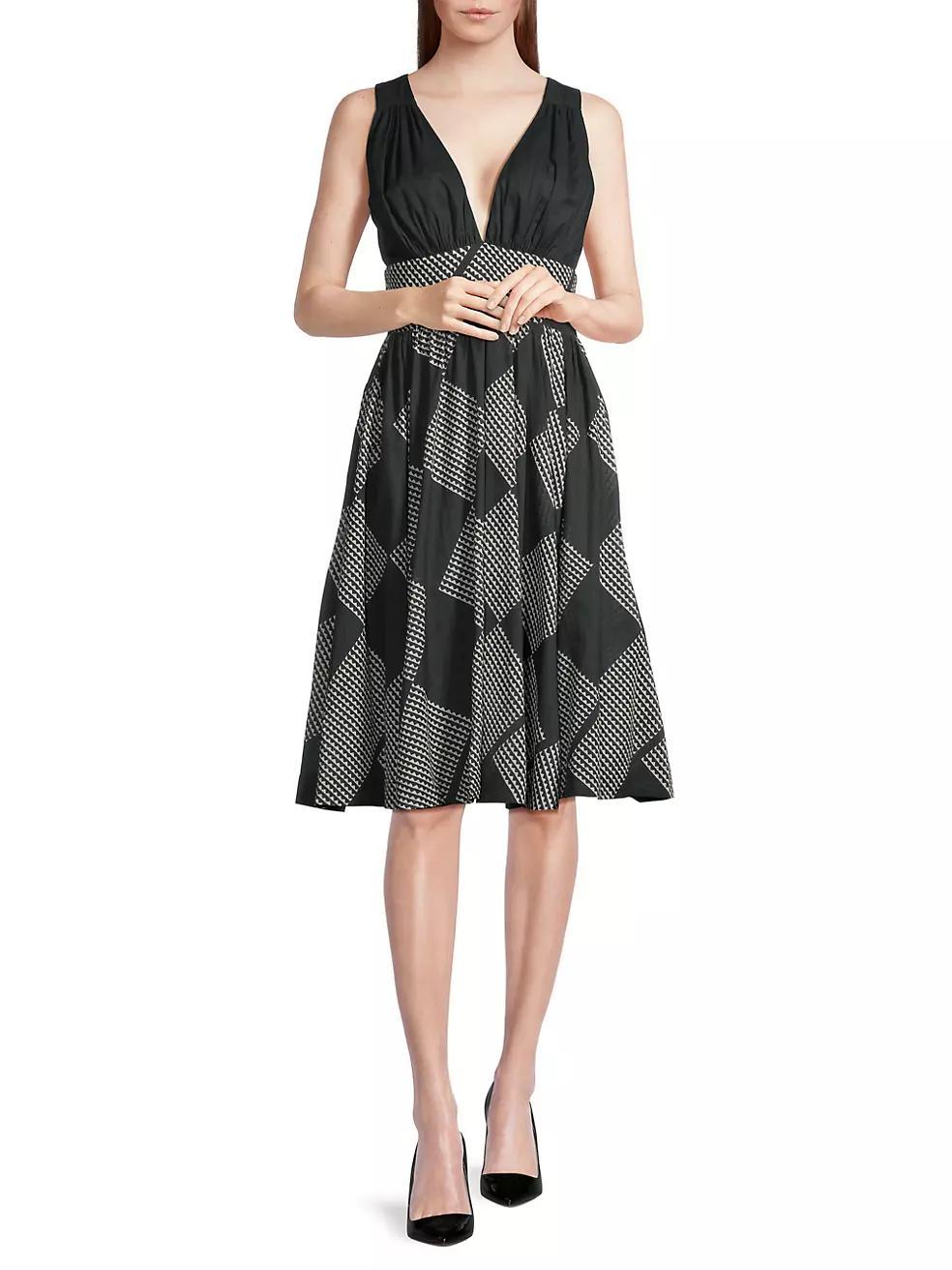 Diamond-Print Halter Dress Product Image