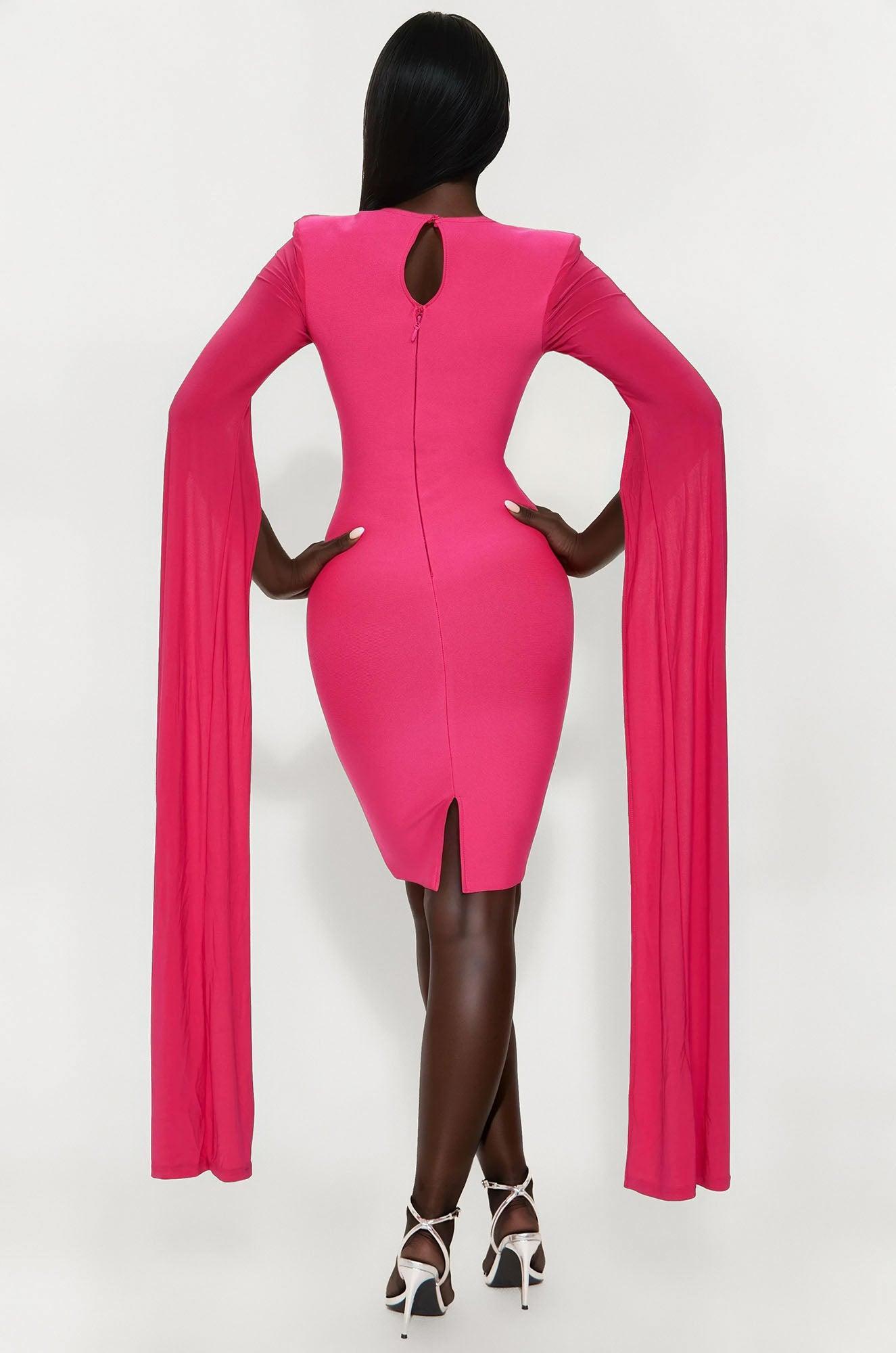Mindset Is Everything Bandage Midi Dress - Hot Pink Product Image