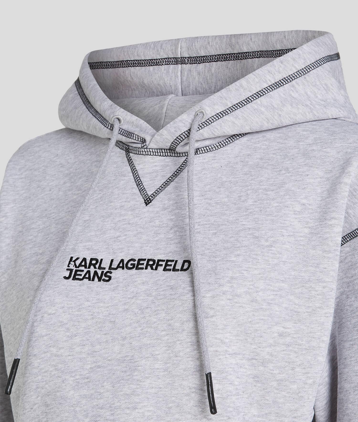 KLJ CONTRAST STITCH CROPPED HOODIE Product Image