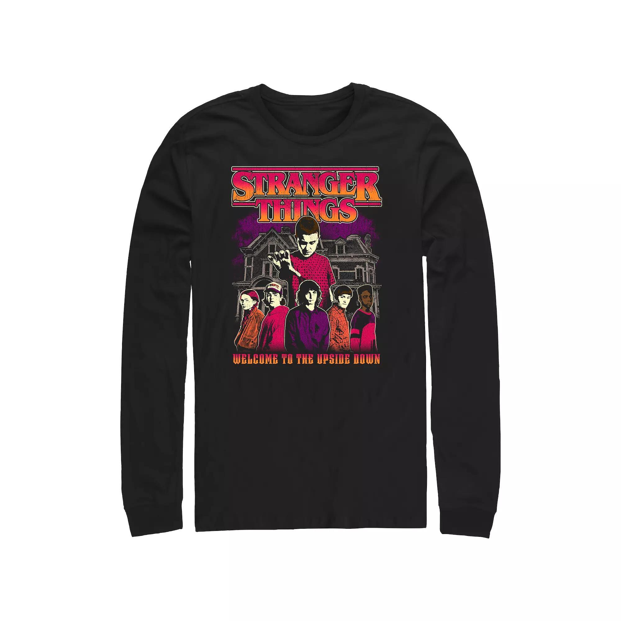 Men's Stranger Things Welcome To The Upside Down Graphic Tee, Size: Medium, Black Product Image