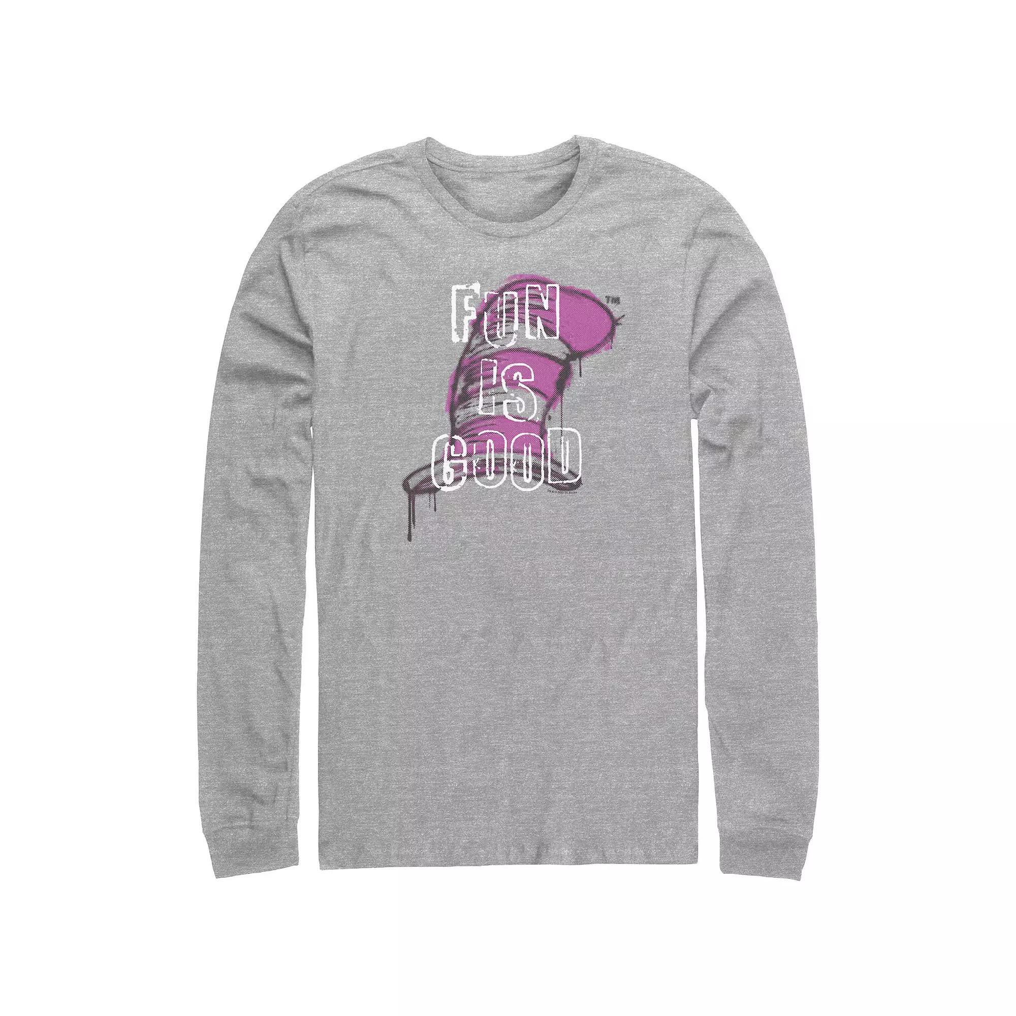 Big & Tall Dr. Seuss Fun Is Good Long Sleeve Graphic Tee, Men's, Size: 3XB, Athletic Grey Product Image