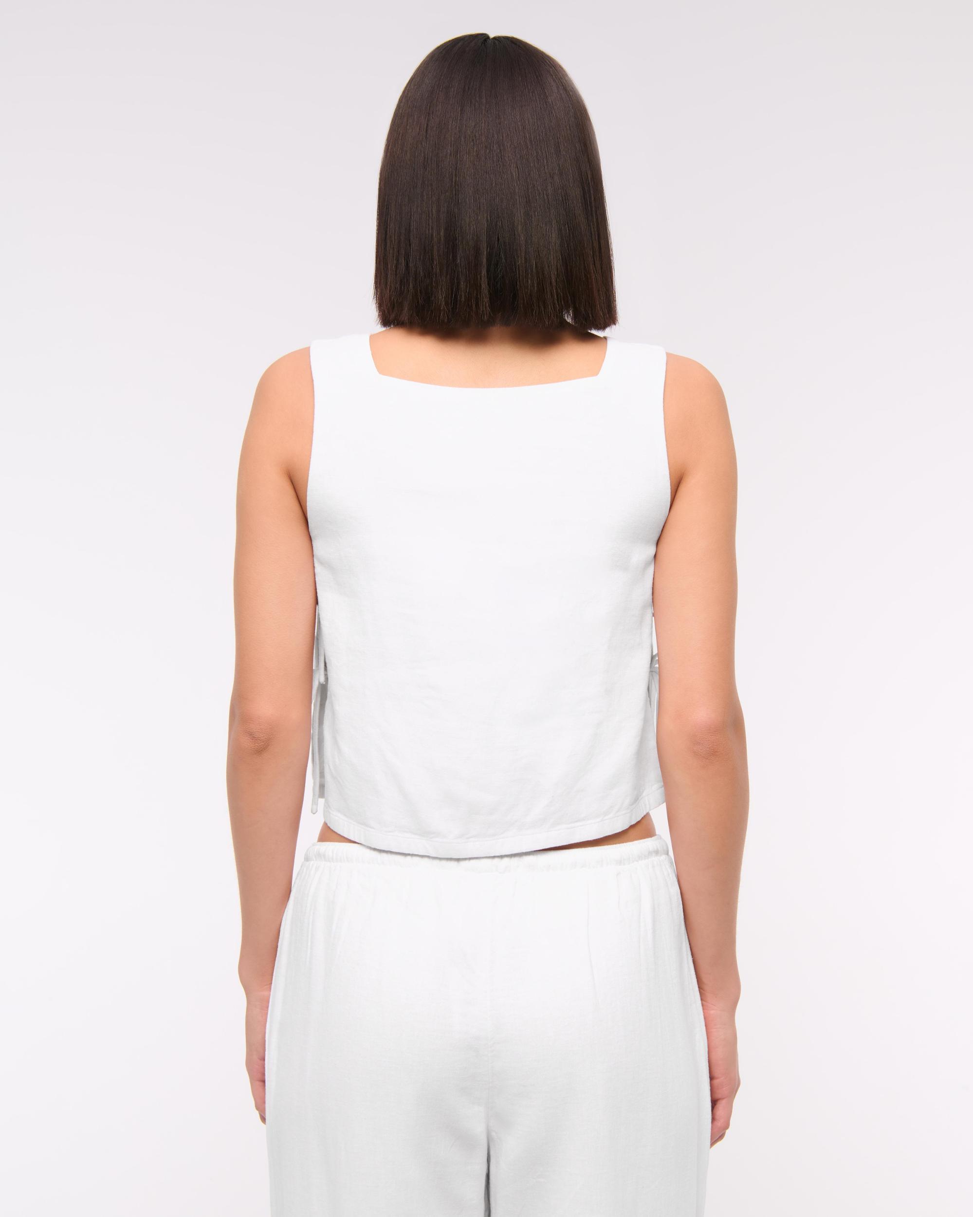 Apron Linen-Blend Set Top Product Image