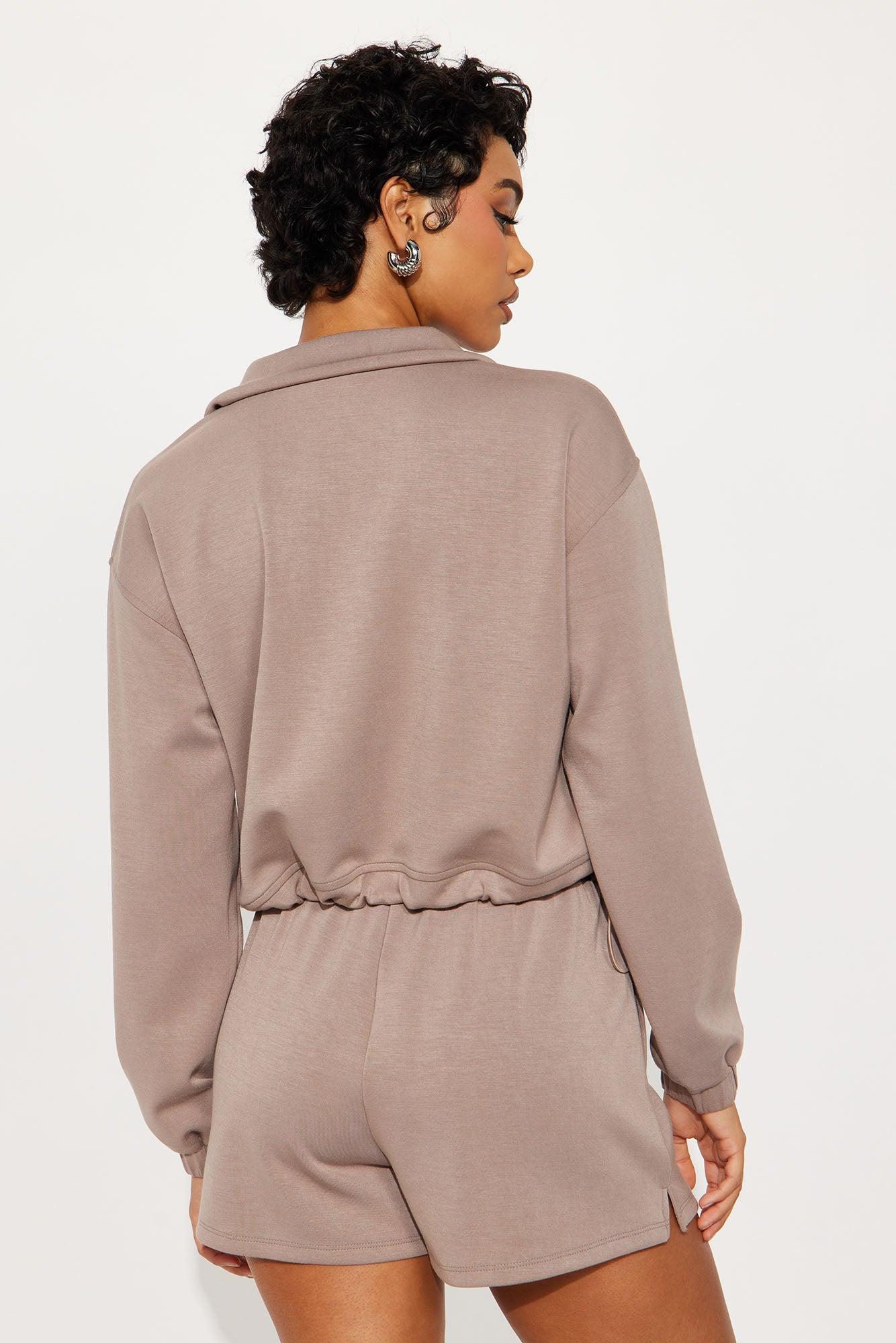 Half Time Scuba Short Set - Taupe Product Image