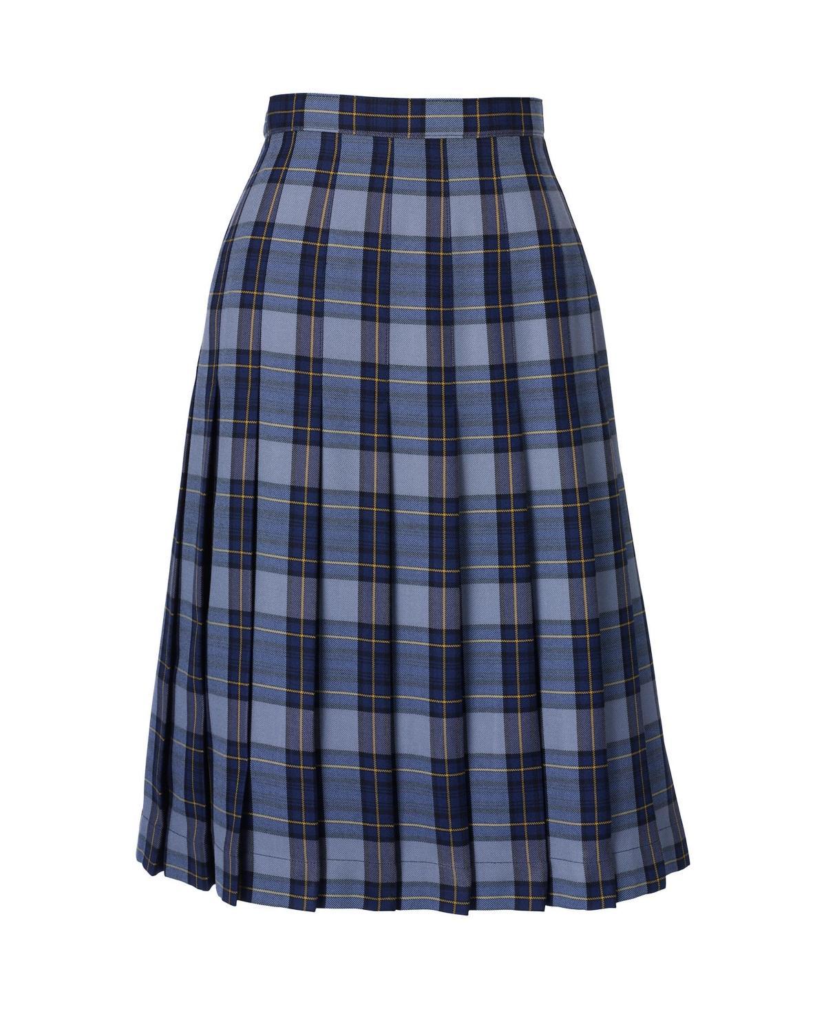 Women's Lands' End School Uniform Plaid Pleated Midi Skirt, Size: 12, Clear Blue Plaid Product Image
