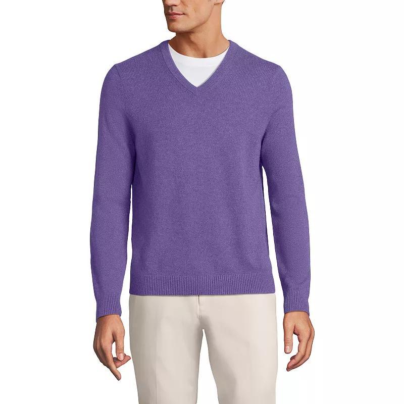 Men's Lands' End Fine-Gauge Cashmere V-neck Sweater, Size: Large, Fresh Red Product Image