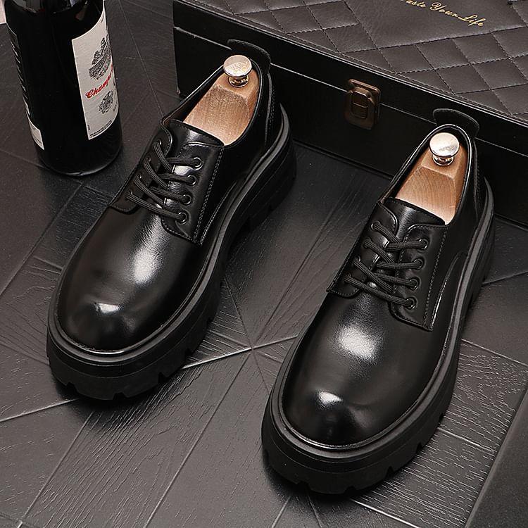 Lace-Up Platform Derby Shoes Product Image