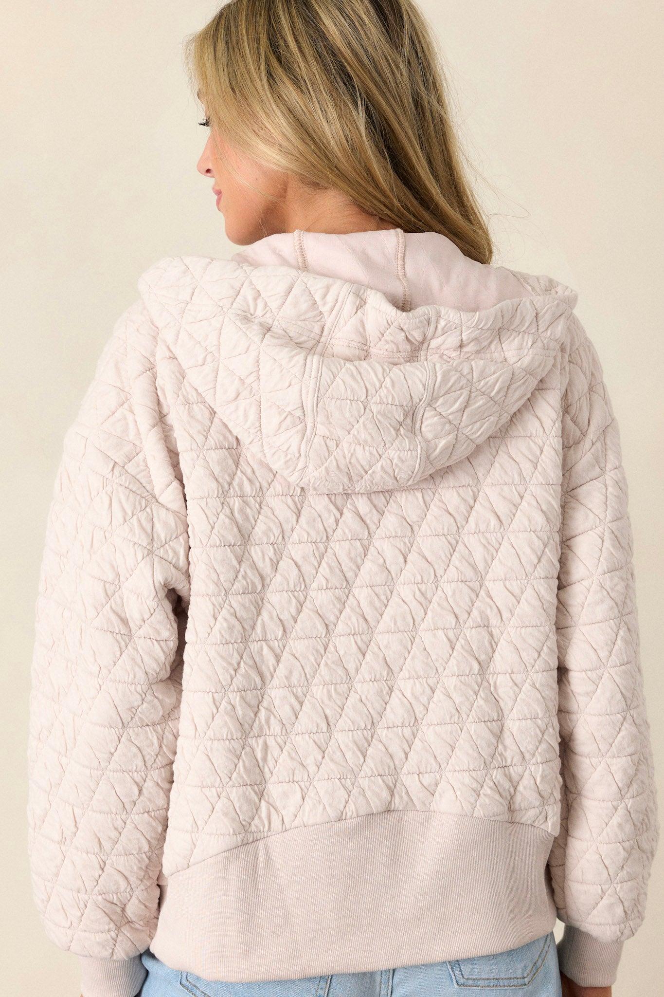 Stormy Skies Ivory Quilted Jacket Product Image