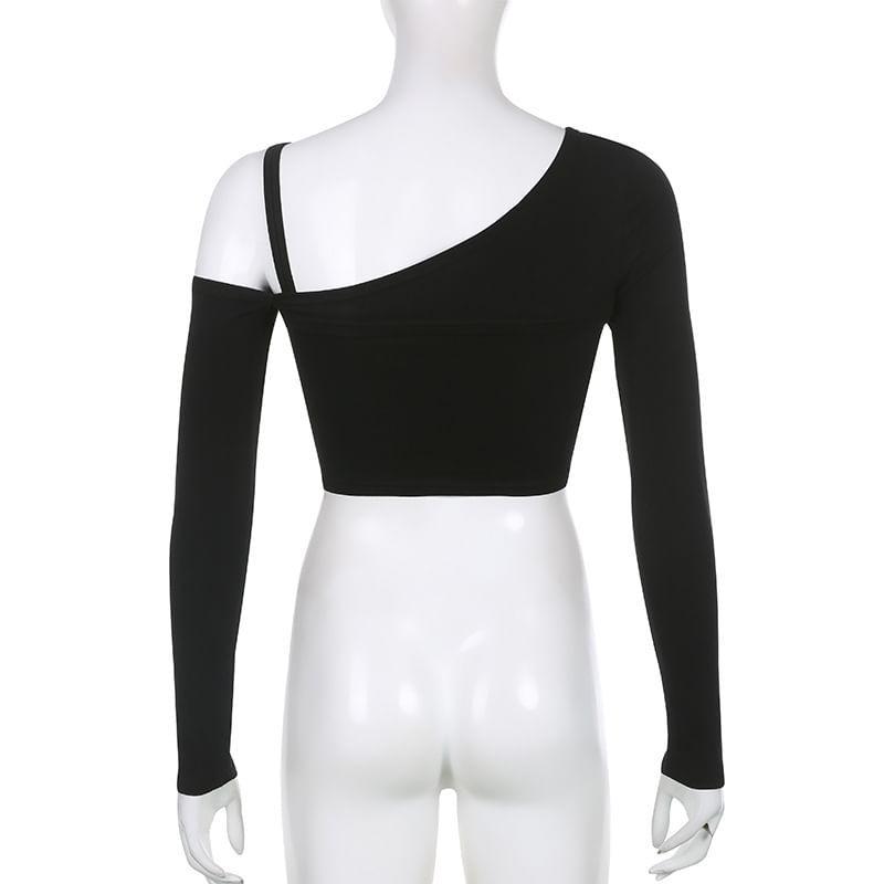 Set: Plain Asymmetric Cut-Out Shrug + Camisole Top Product Image