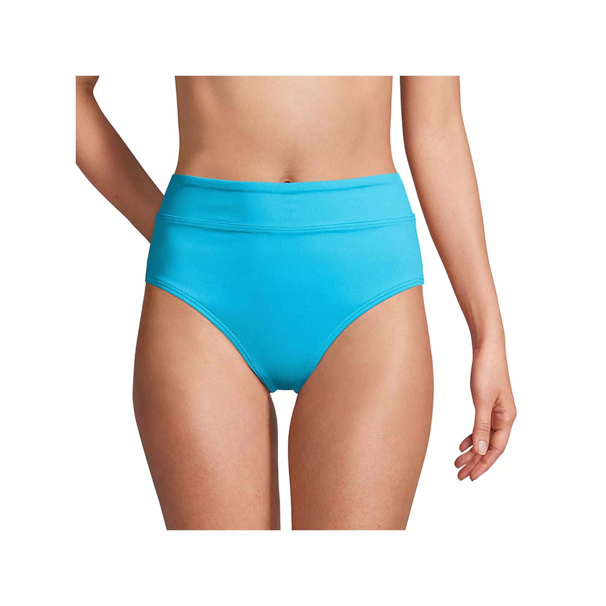 Women's Lands' End UPF 50 Swim Briefs, Size: 16, Turquoise Product Image