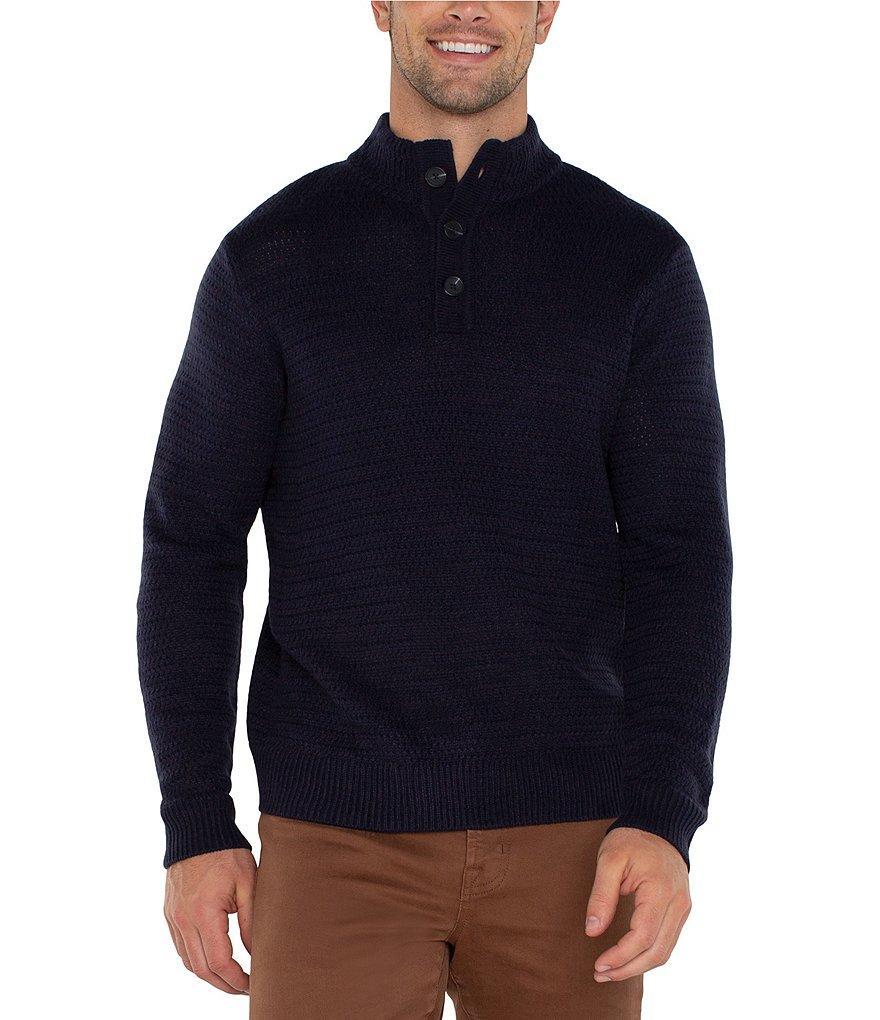 Liverpool Los Angeles Long Sleeve Button Mock Neck Sweater Product Image