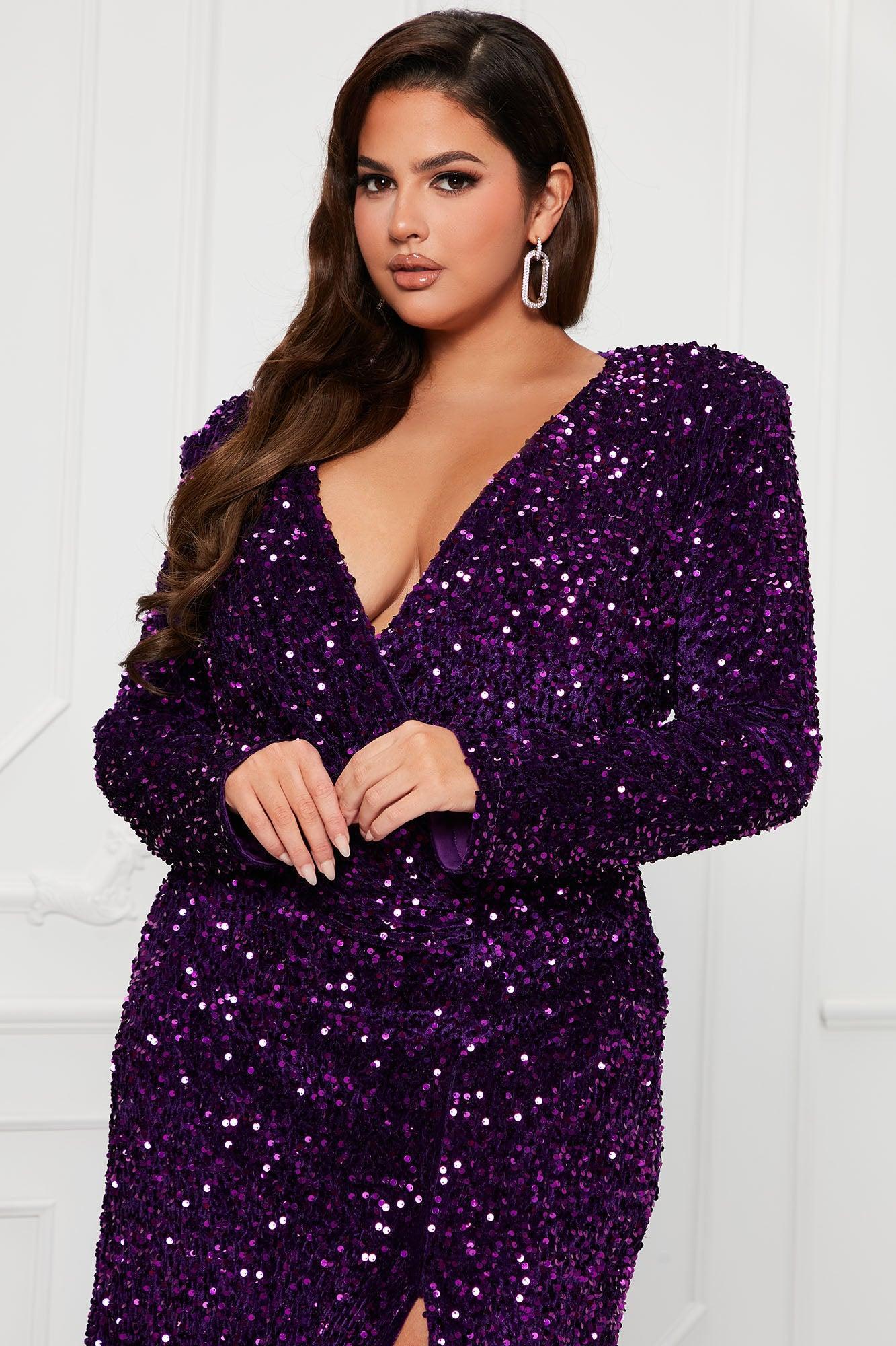 Ricky Sequin Maxi Dress - Purple Product Image