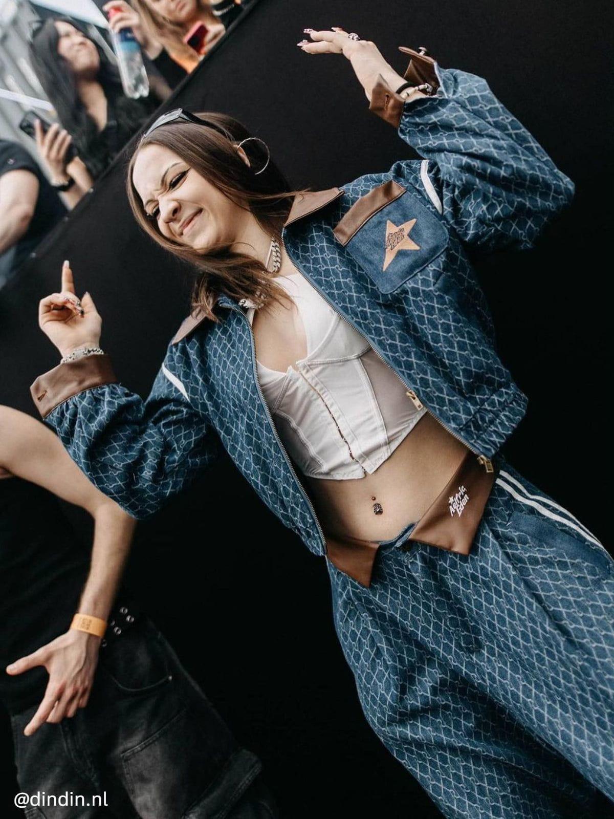Aelfric Eden Vintage Denim Jacquard Cropped Jacket Product Image