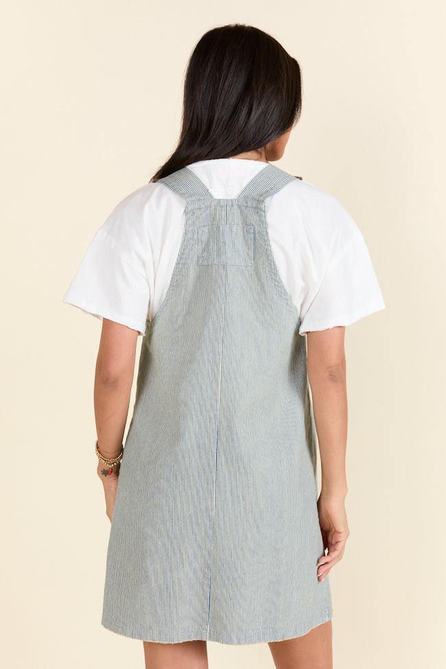 The Shelley Striped Overall Dress Holley Gabrielle X Pink Lily Product Image
