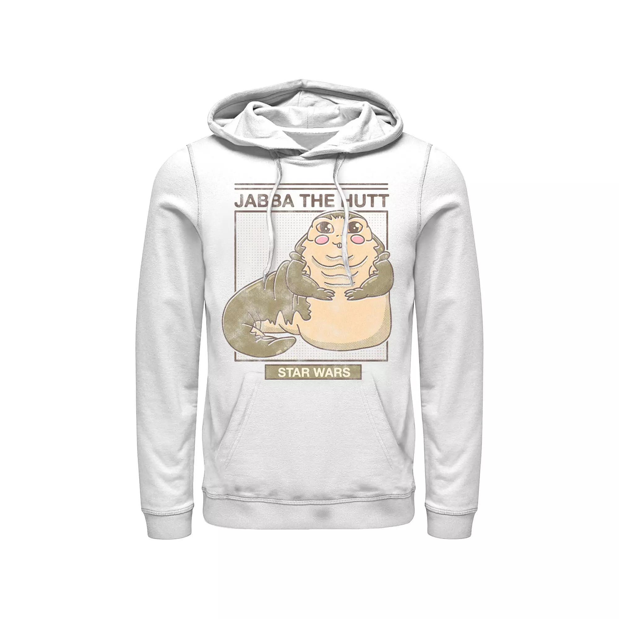 Men's Star Wars Jabba The Hutt Cartoon Cute Portrait Grid Hoodie, Size: XL, Red Product Image
