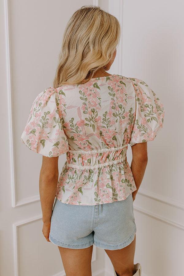 Honeysuckle Dreams Floral Top in Cream Product Image