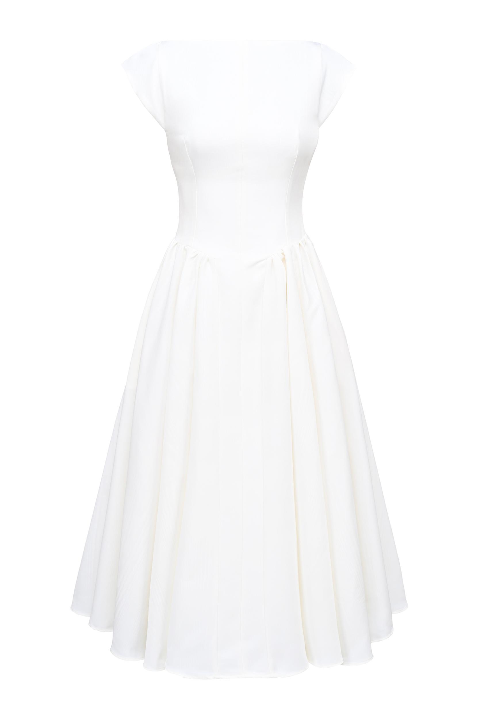 Debutante  ivory moire satin midi dress Product Image