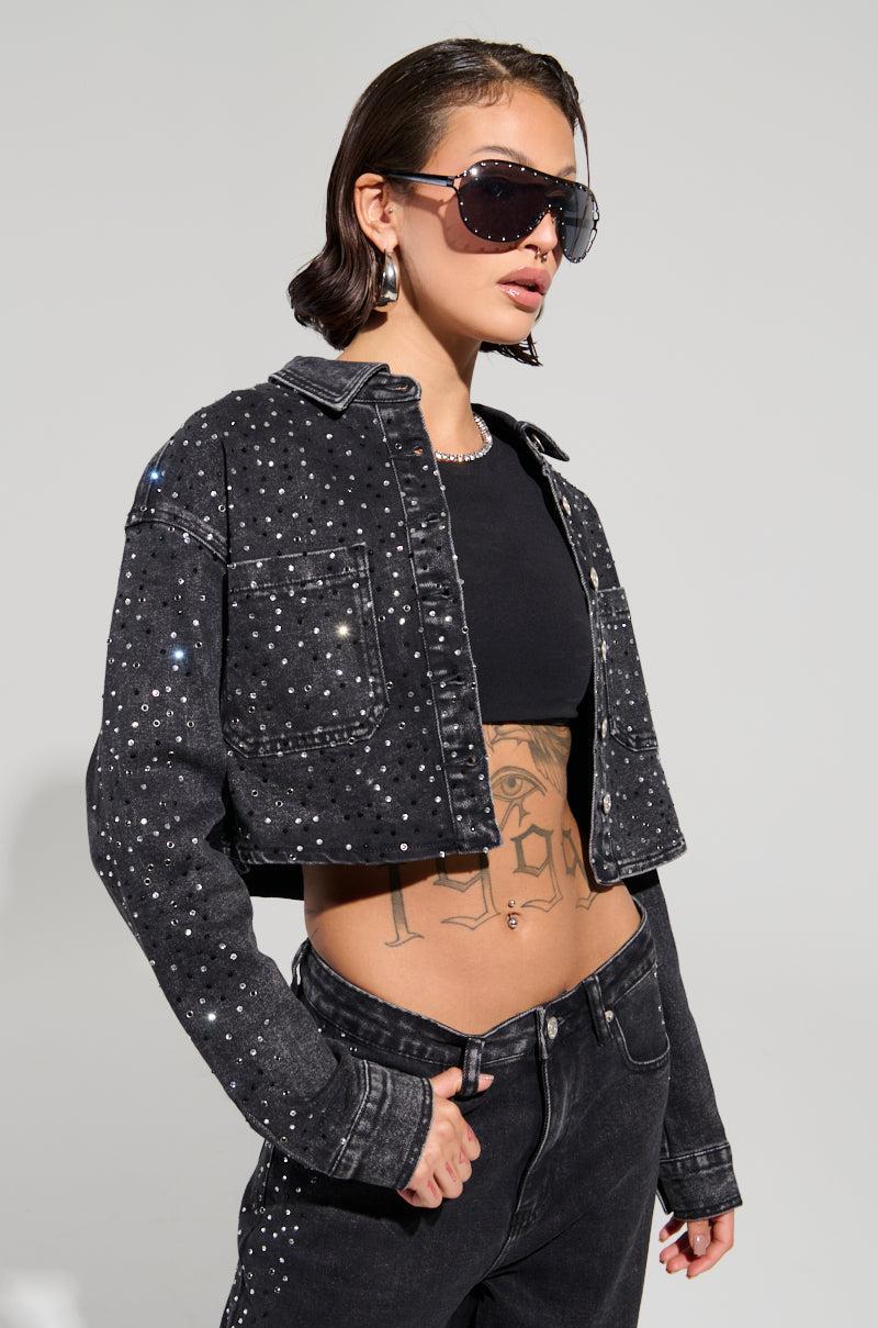 EMMIE EMBELLISHED DENIM JACKET Product Image